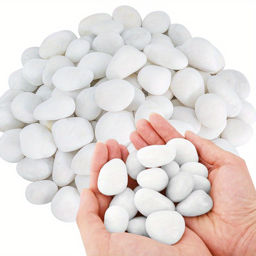 Aquarium Planted Aquarium - 200/400g White High Polished Natural Pebbles