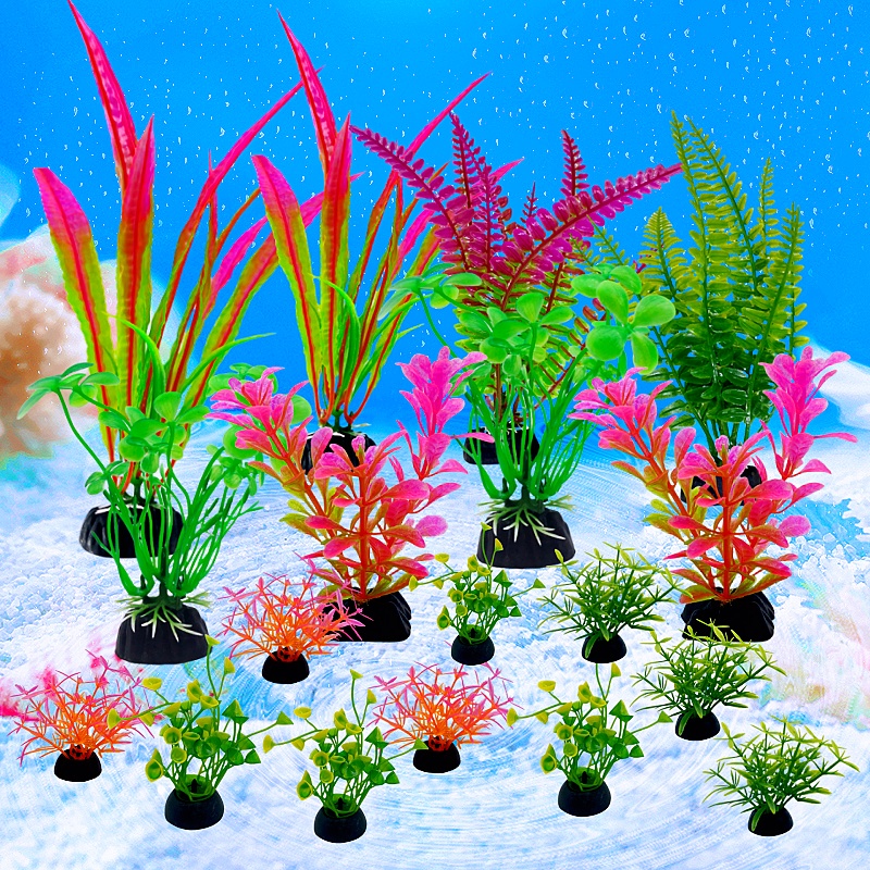 Planted Aquarium Bowl - 18PC Fish Tank Simulation Plant Aquarium