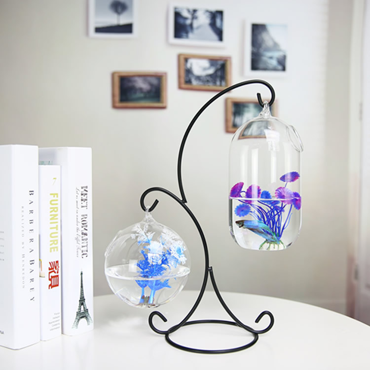 Planted Aquarium Bowl - Creative Double-deck Suspended Transparent Hanging Glass