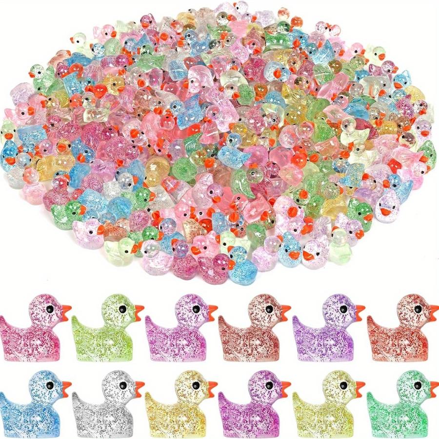 Planted Aquarium Mini - 1/5/10/20/50/100pcs Glitter Mini Resin Ducklings for