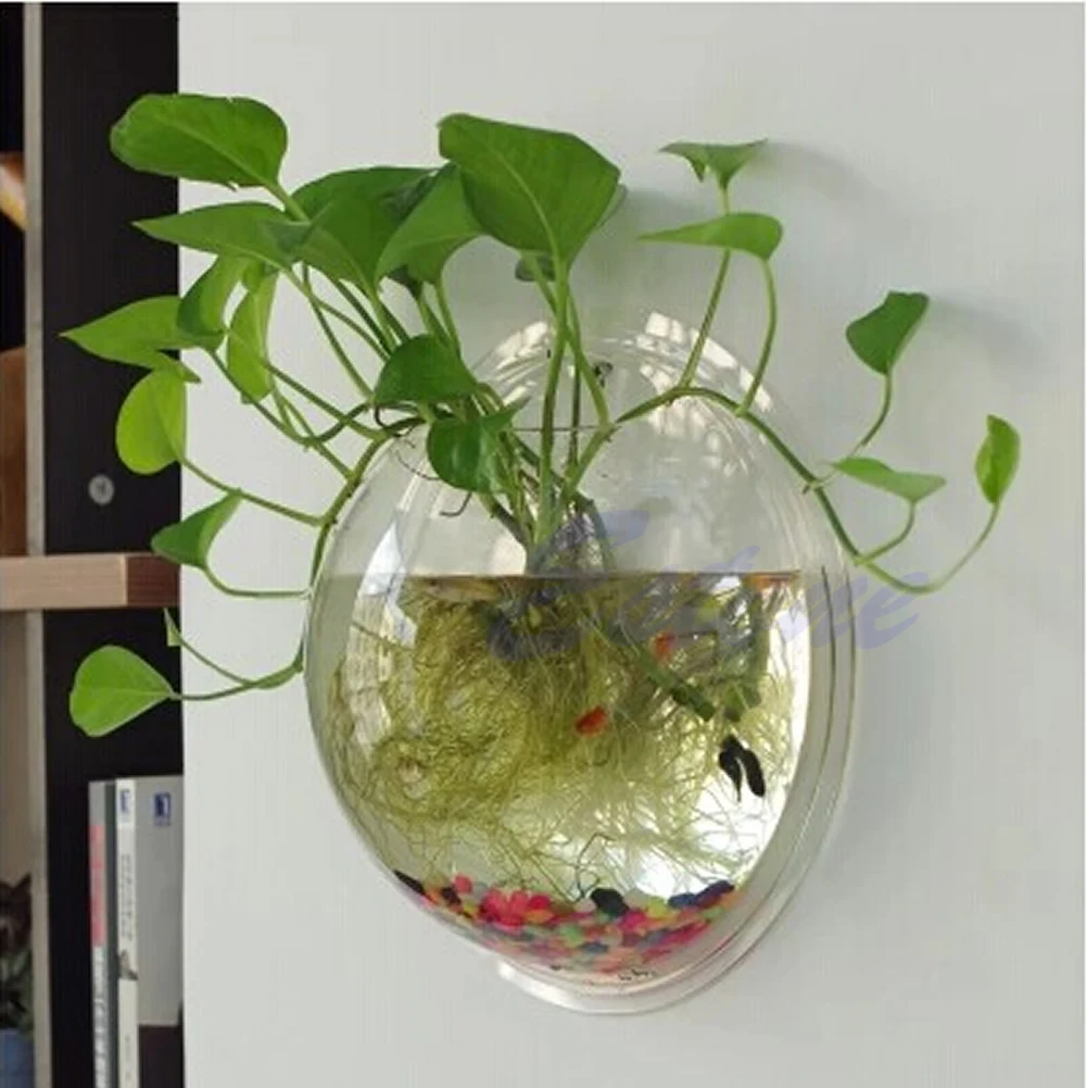 Wall Mounted Acrylic Fish Bowl - огляд і ціна Planted Aquarium Bowl