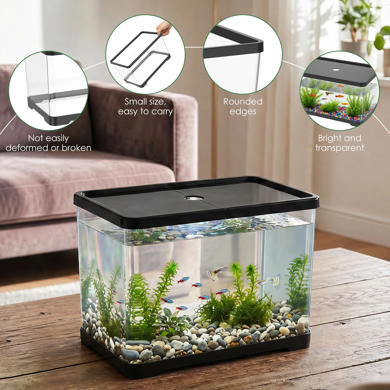 Transparent Fish Tank Aquarium - огляд і ціна Planted Aquarium Bowl