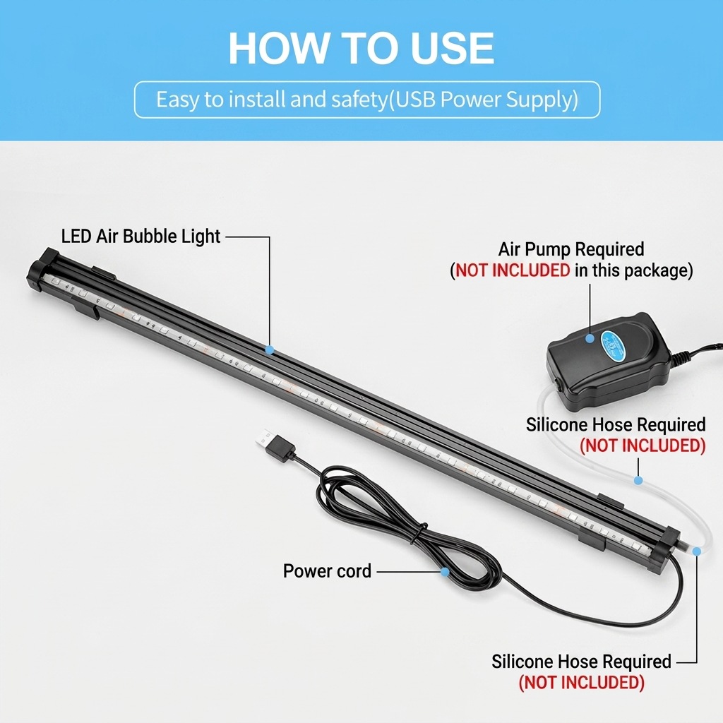 USB LED Aquarium Air Bubble Li - огляд і ціна Aquarium Lily Pipe