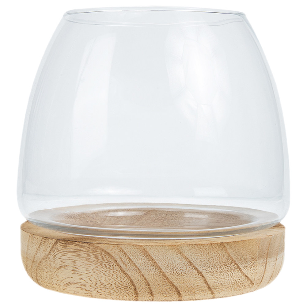 1Set Wooden Base Glass Hydropo - огляд і ціна Planted Aquarium Bowl